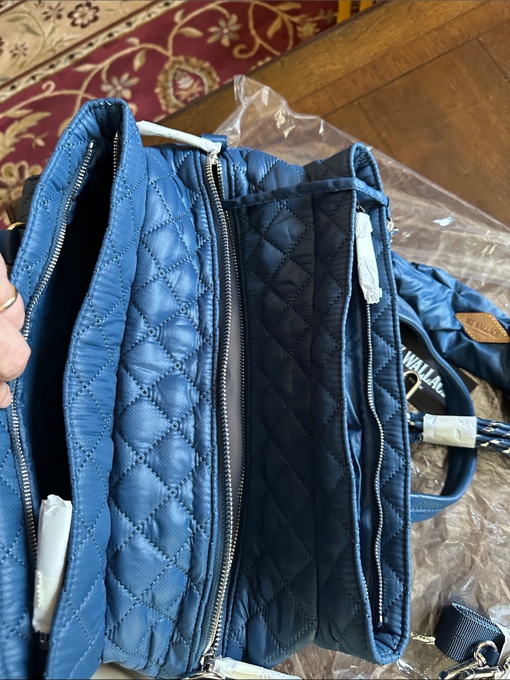 MZ Wallace Quilted French Blue Shoulder Bag - Picture 14 of 15